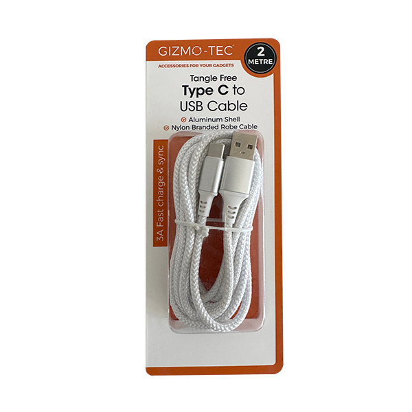 Type C to USB Cable – White